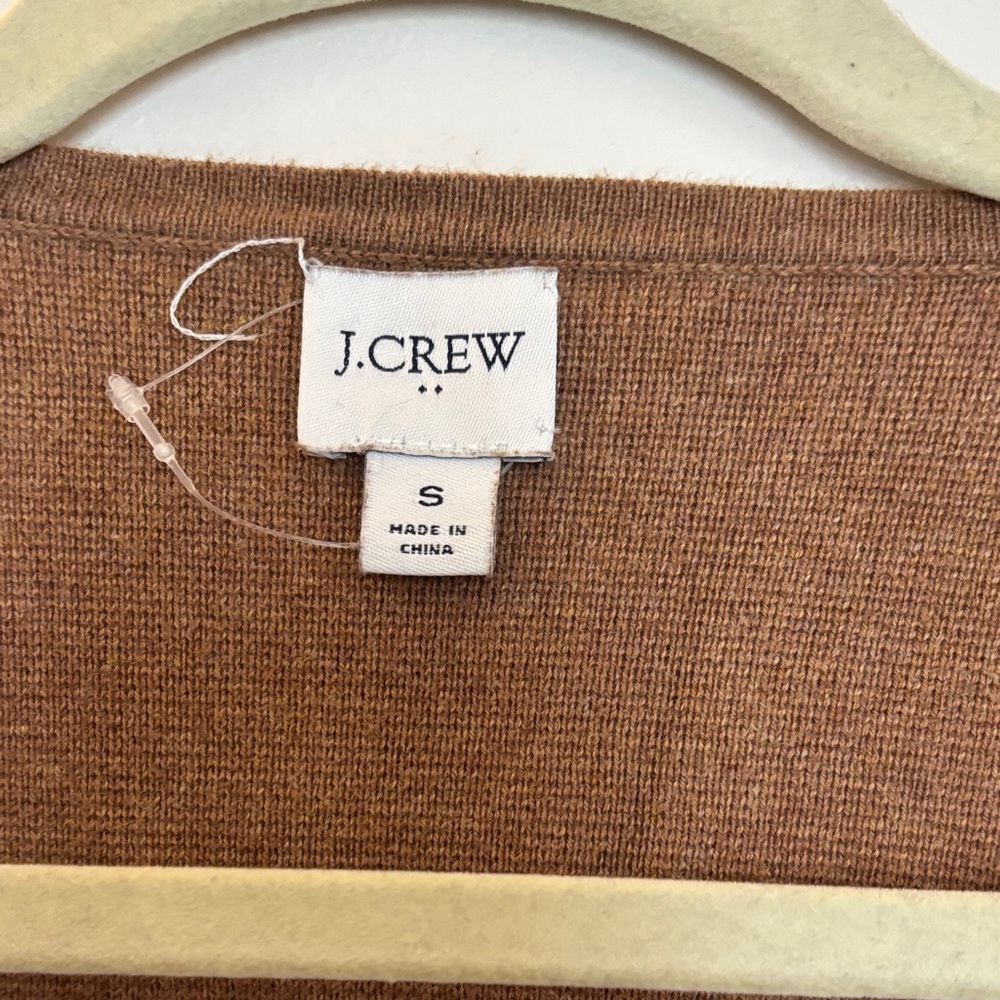 J. Crew Open-Front Long Cardigan in Warm Brown - Picture 2 of 3